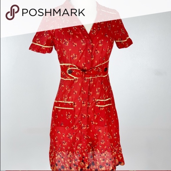 Kimchi & Blue Red Patterned Dress - Picture 1 of 7